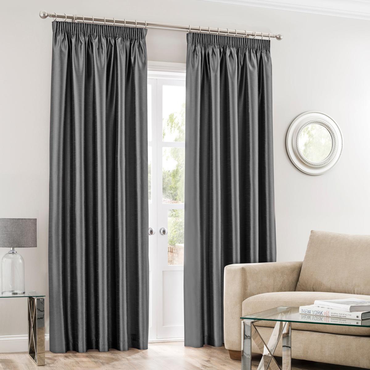 Montana Charcoal Pencil Pleat Curtains Charcoal – image 2