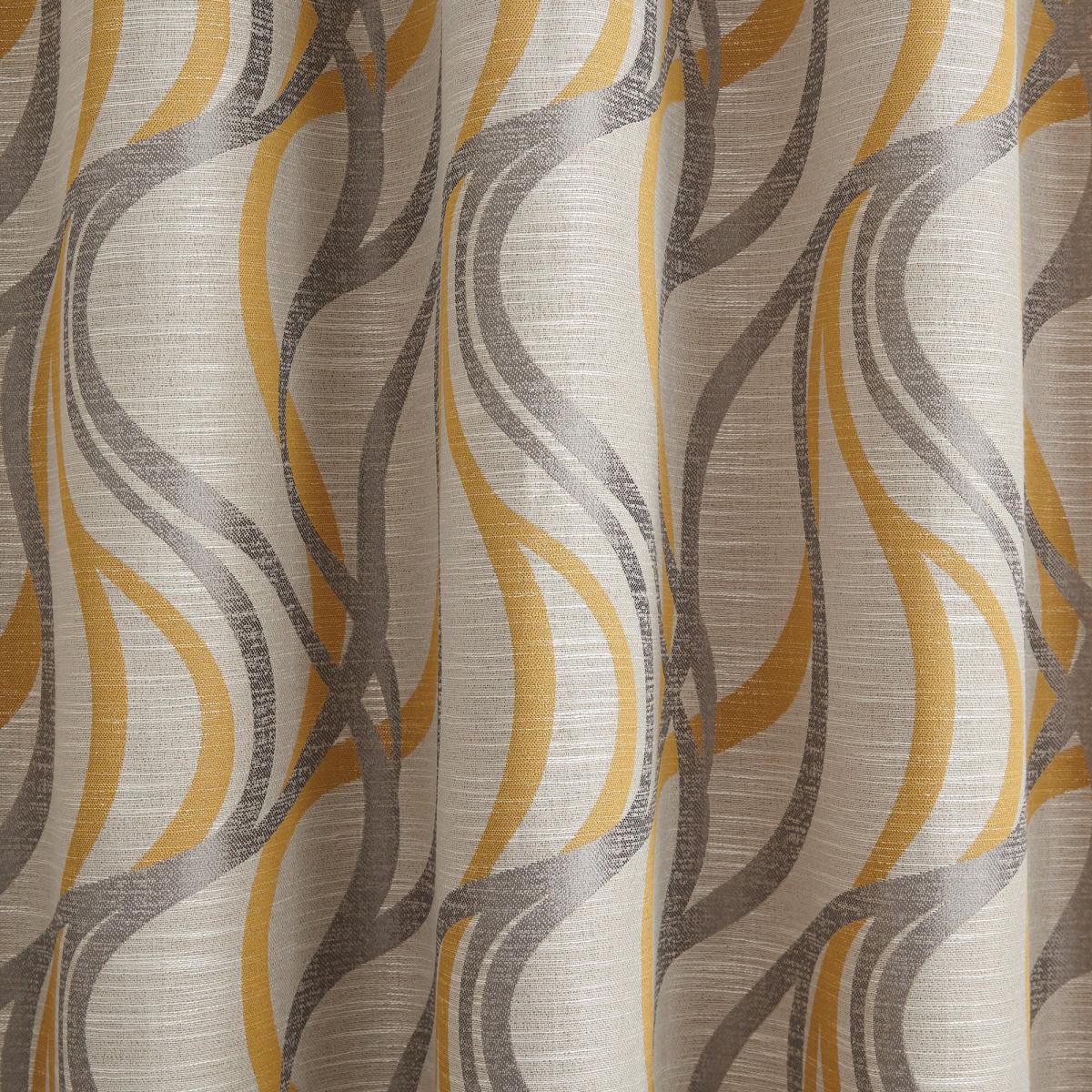 Mirage Ochre Pencil Pleat Curtains Yellow and Grey – image 3