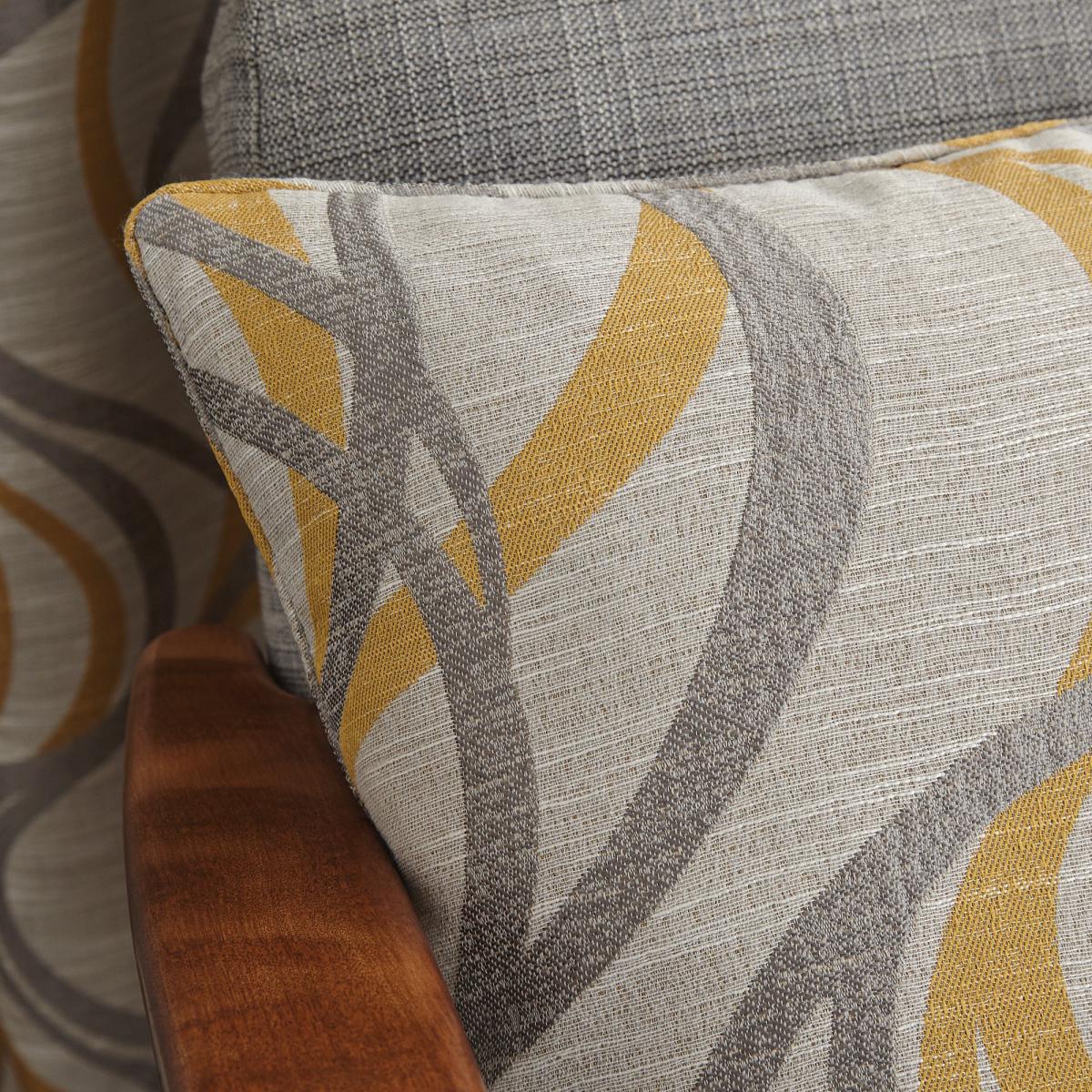 Mirage Ochre Pencil Pleat Curtains Yellow and Grey – image 6