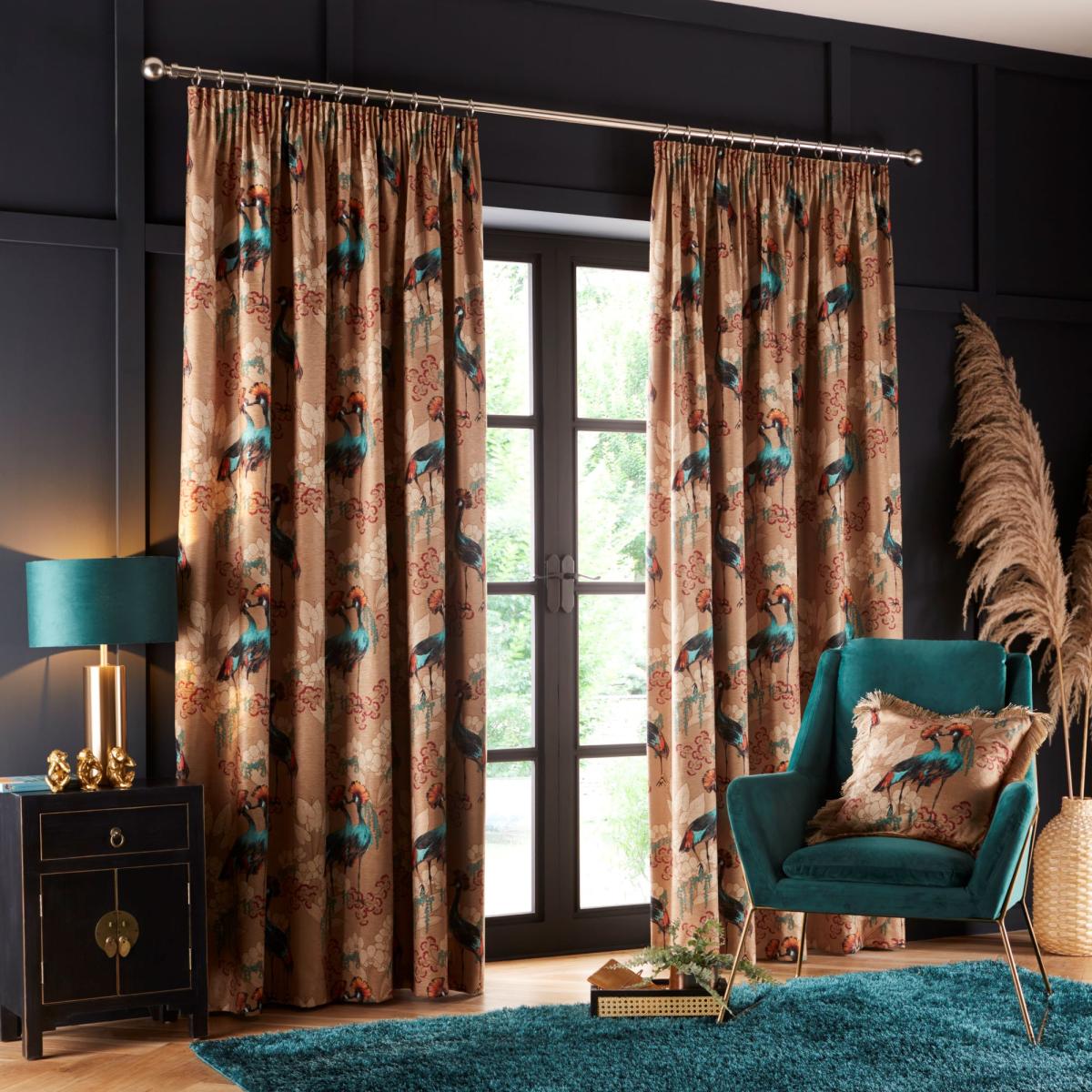 Mariba Gold Pencil Pleat Curtains Gold – image 2