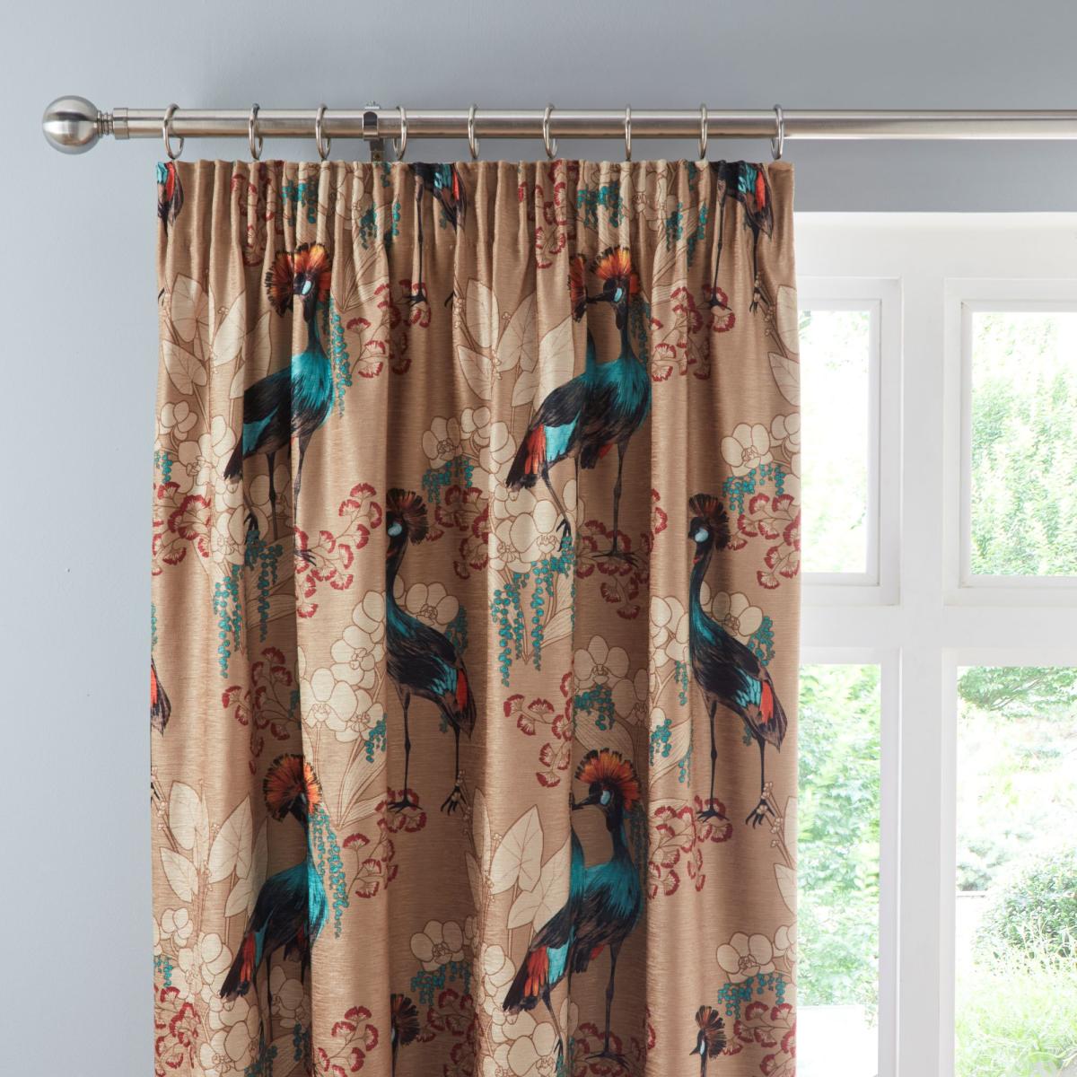 Mariba Gold Pencil Pleat Curtains Gold – image 1