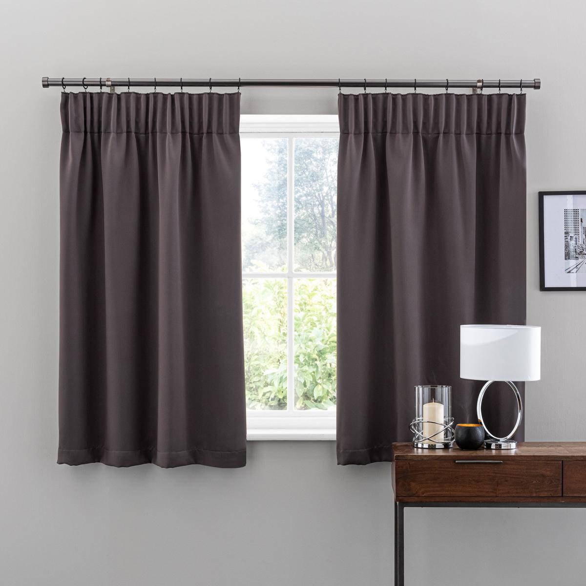 Hotel Grey Sound Reducing Pencil Pleat Curtains Grey – image 4