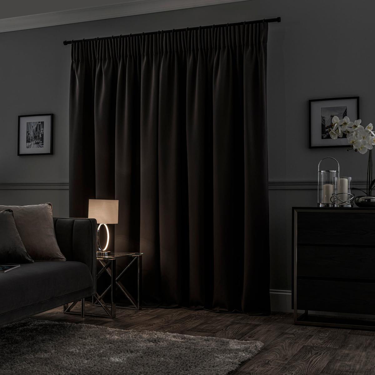 Hotel Grey Sound Reducing Pencil Pleat Curtains Grey – image 8