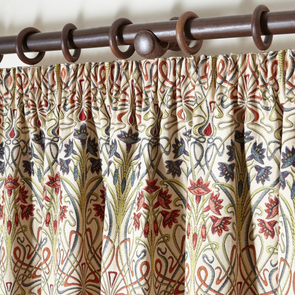 Lucetta Jewel Pencil Pleat Curtains Cream, Red and Blue – image 4
