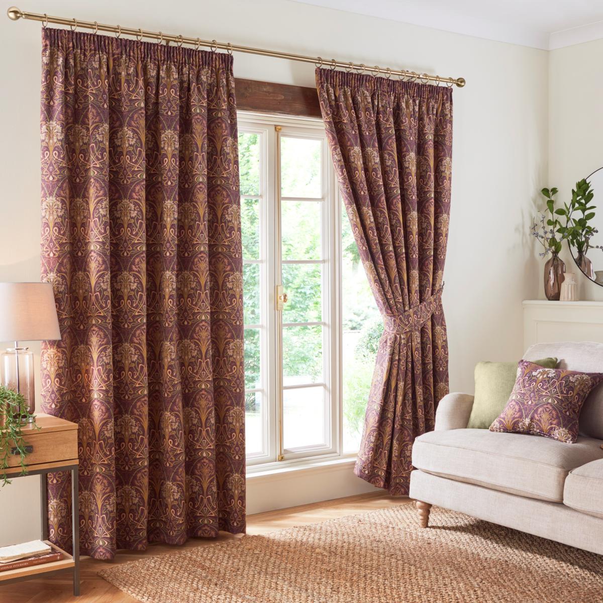 Lucetta Pencil Pleat Curtains Plum Plum Purple – image 4