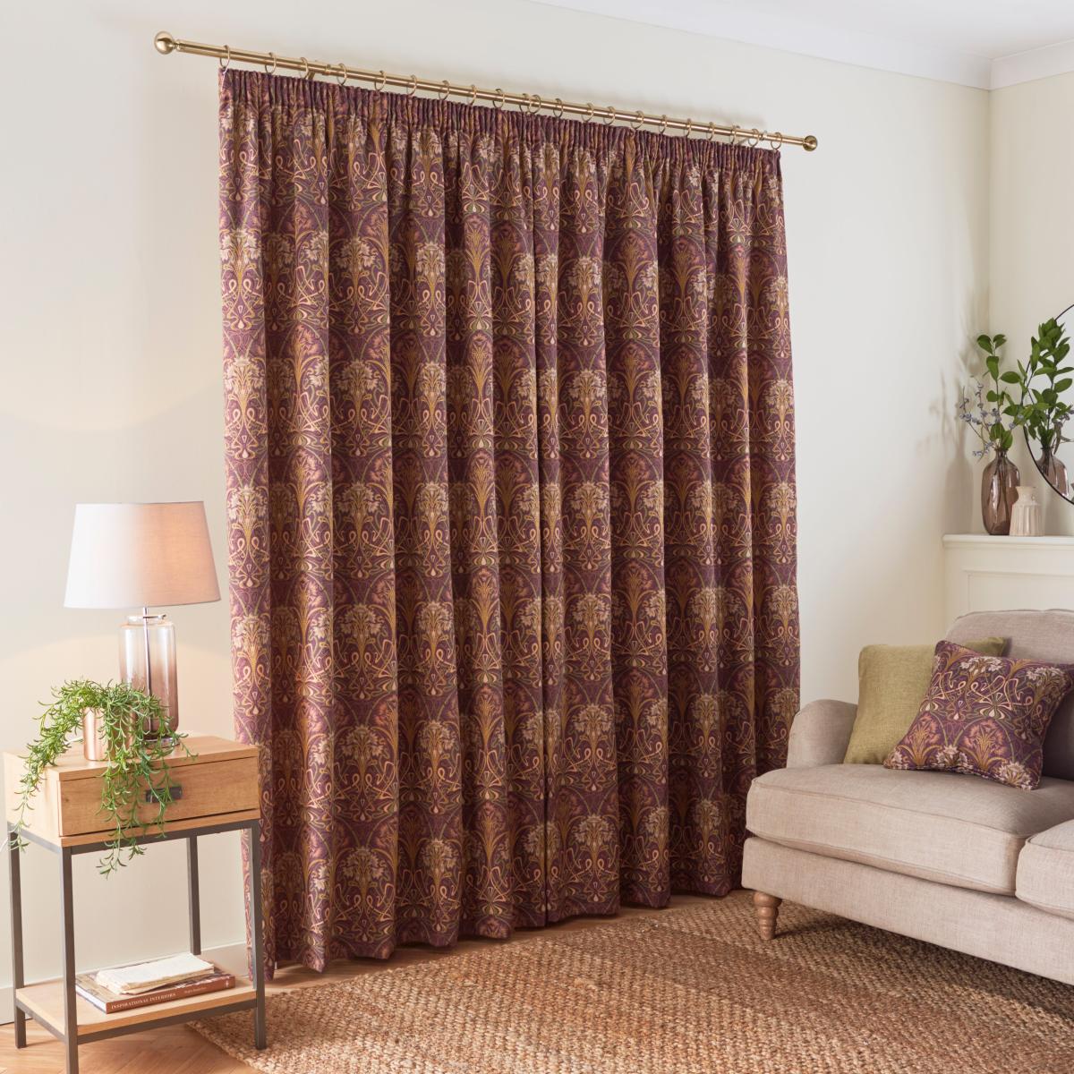 Lucetta Pencil Pleat Curtains Plum Plum Purple – image 5