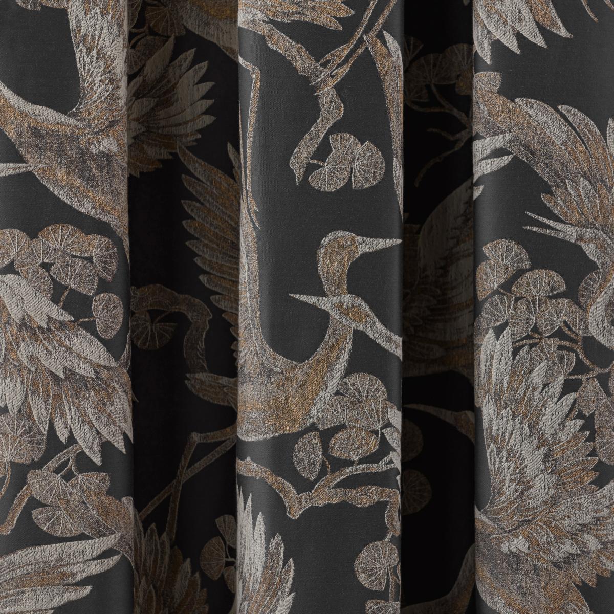 Dorma Gilded Crane Grey Pencil Pleat Curtains Grey – image 3