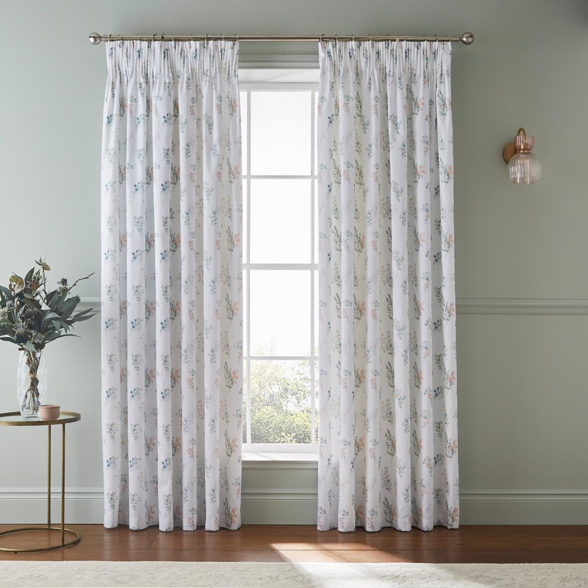 Dorma Beatrice Pink Blackout Pencil Pleat Curtains Pink/Green/White – image 2