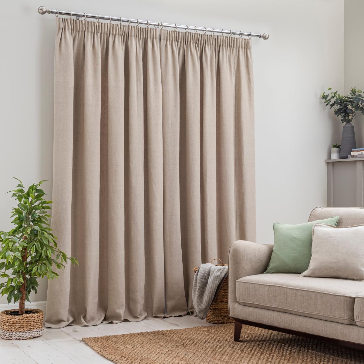 Churchgate Cartmel 100% Linen Natural Pencil Pleat Curtains Brown – image 5