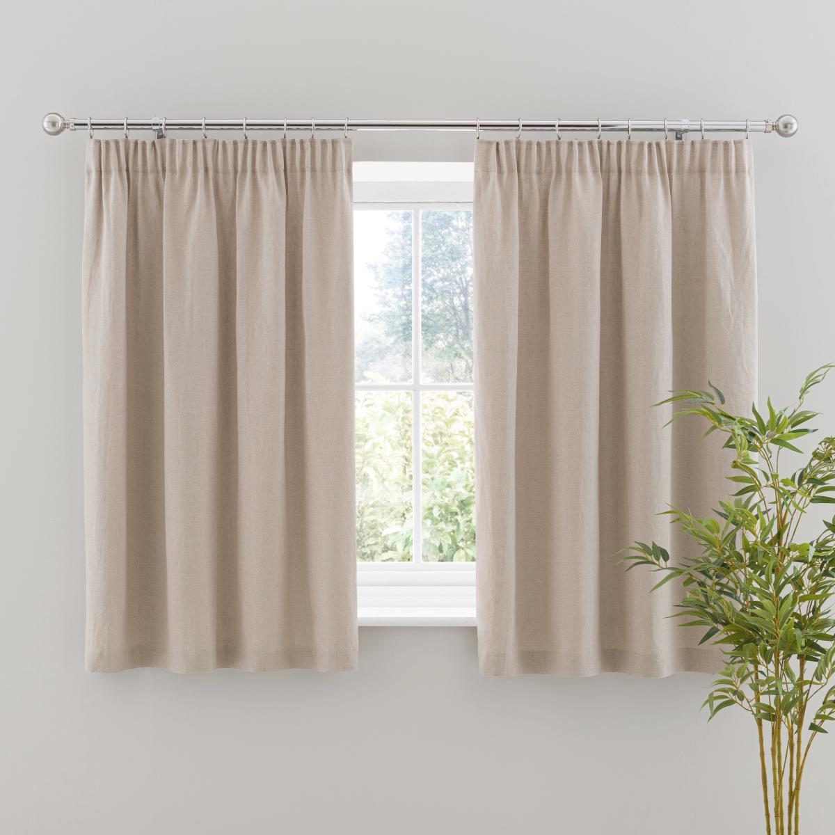 Churchgate Cartmel 100% Linen Natural Pencil Pleat Curtains Brown – image 6