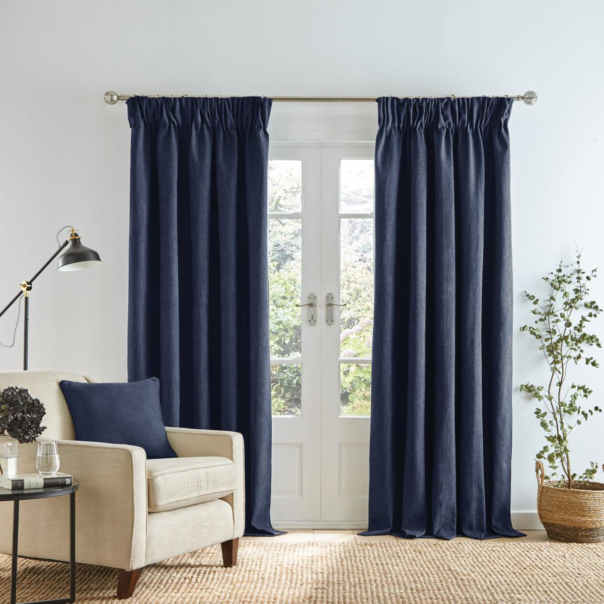 Wynter Navy Thermal Pencil Pleat Curtains Navy – image 2