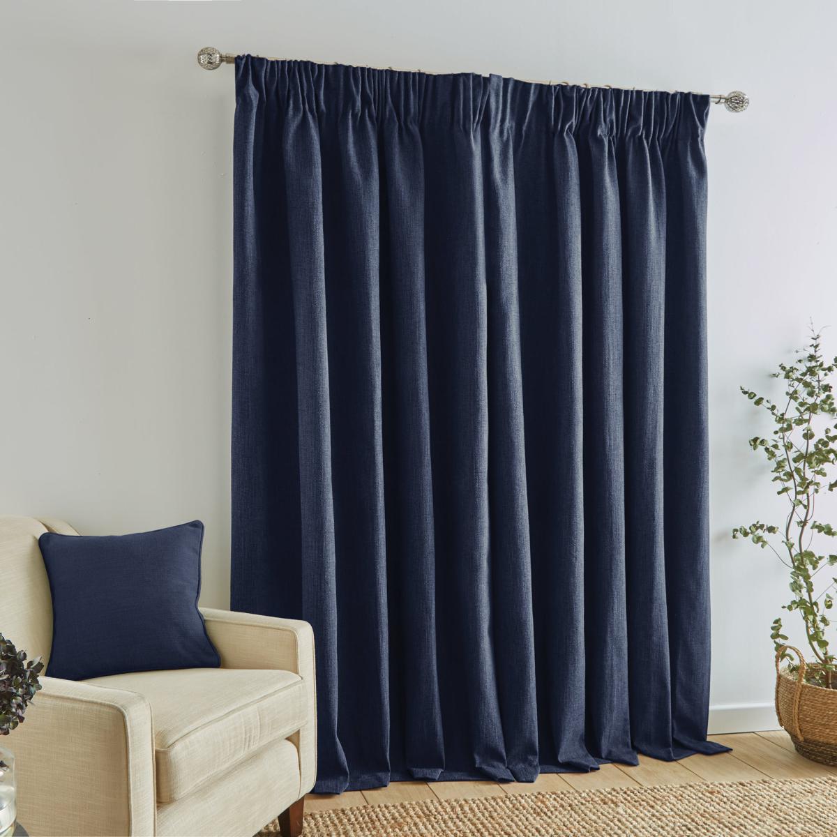 Wynter Navy Thermal Pencil Pleat Curtains Navy – image 3