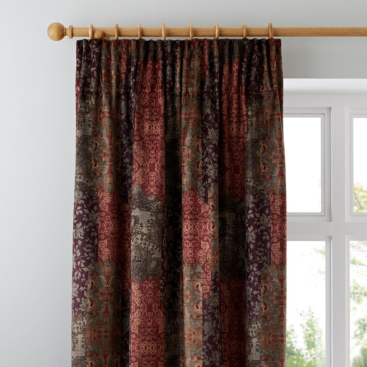 Belmont Burgundy Velvet Pencil Pleat Curtains Burgundy – image 2