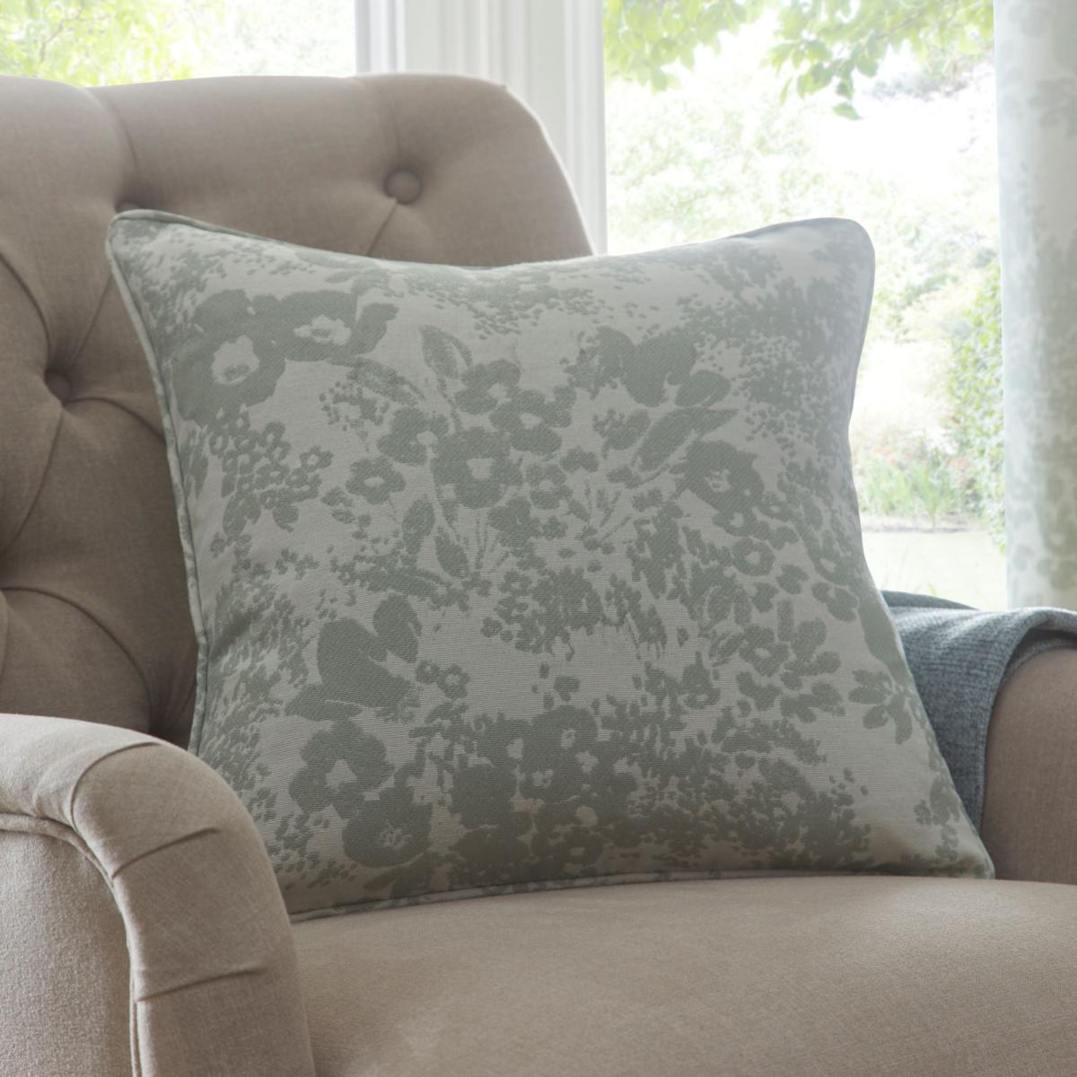 Sofia Floral Sage Green Pencil Pleat Curtain Sage (Green) – image 6