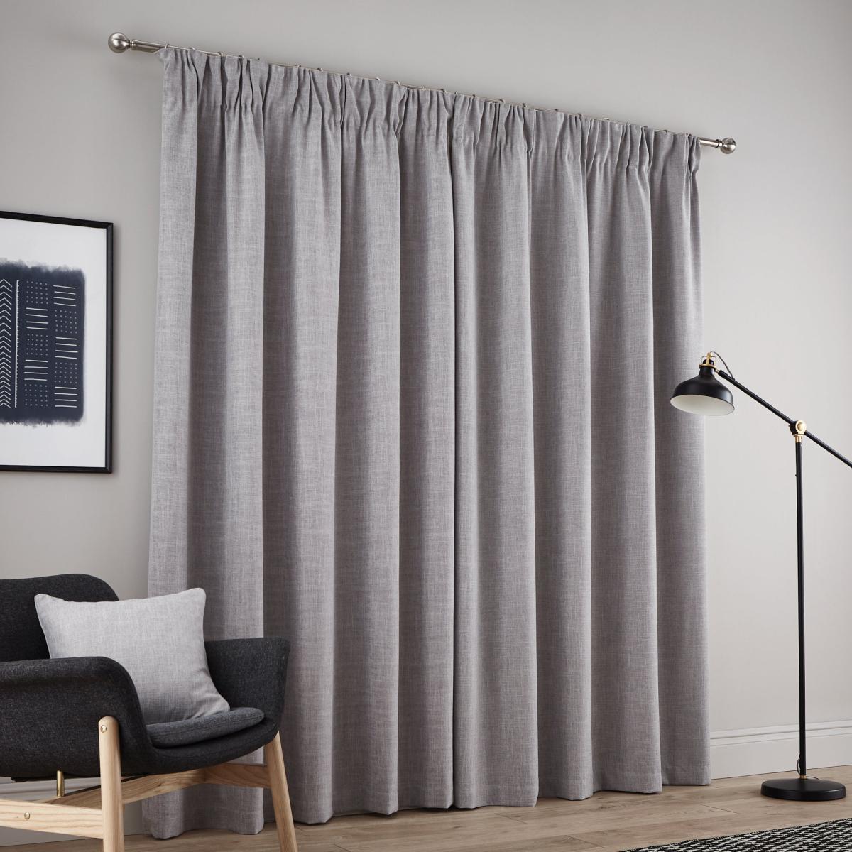 Vermont Dove Grey Pencil Pleat Curtains Grey – image 3