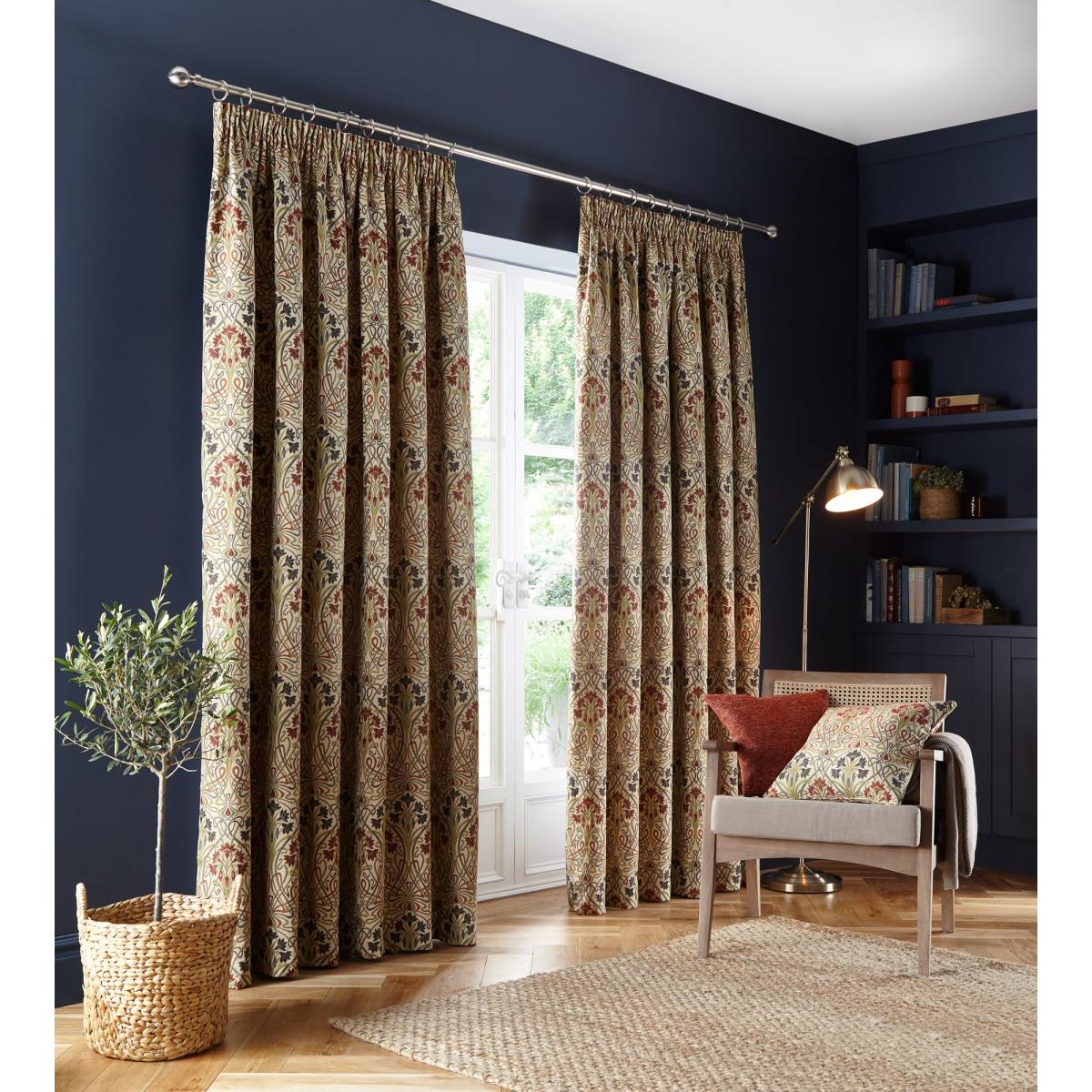 Lucetta Jewel Pencil Pleat Curtains Multi Coloured – image 2