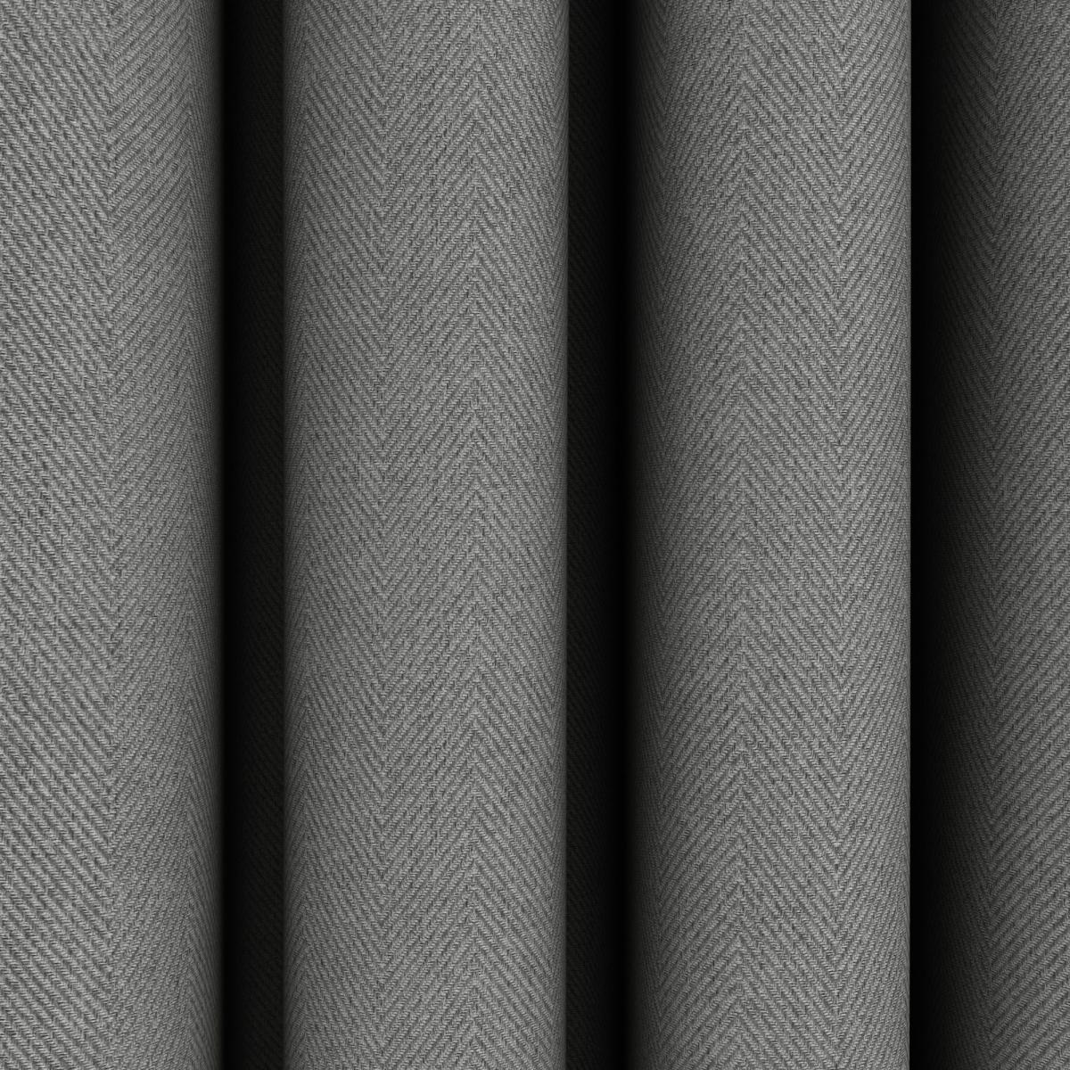 Rotterdam Herringbone Steeple Grey Blackout Pencil Pleat Curtains Steeple Grey – image 3