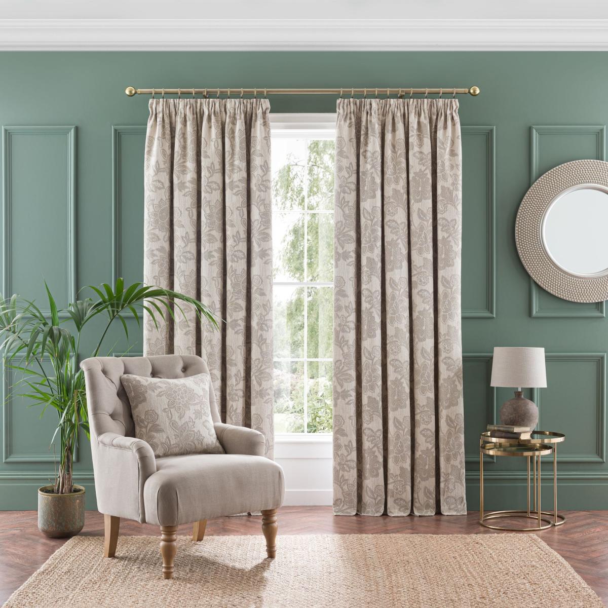 Dorma Samira Natural Pencil Pleat Curtains Natural – image 2