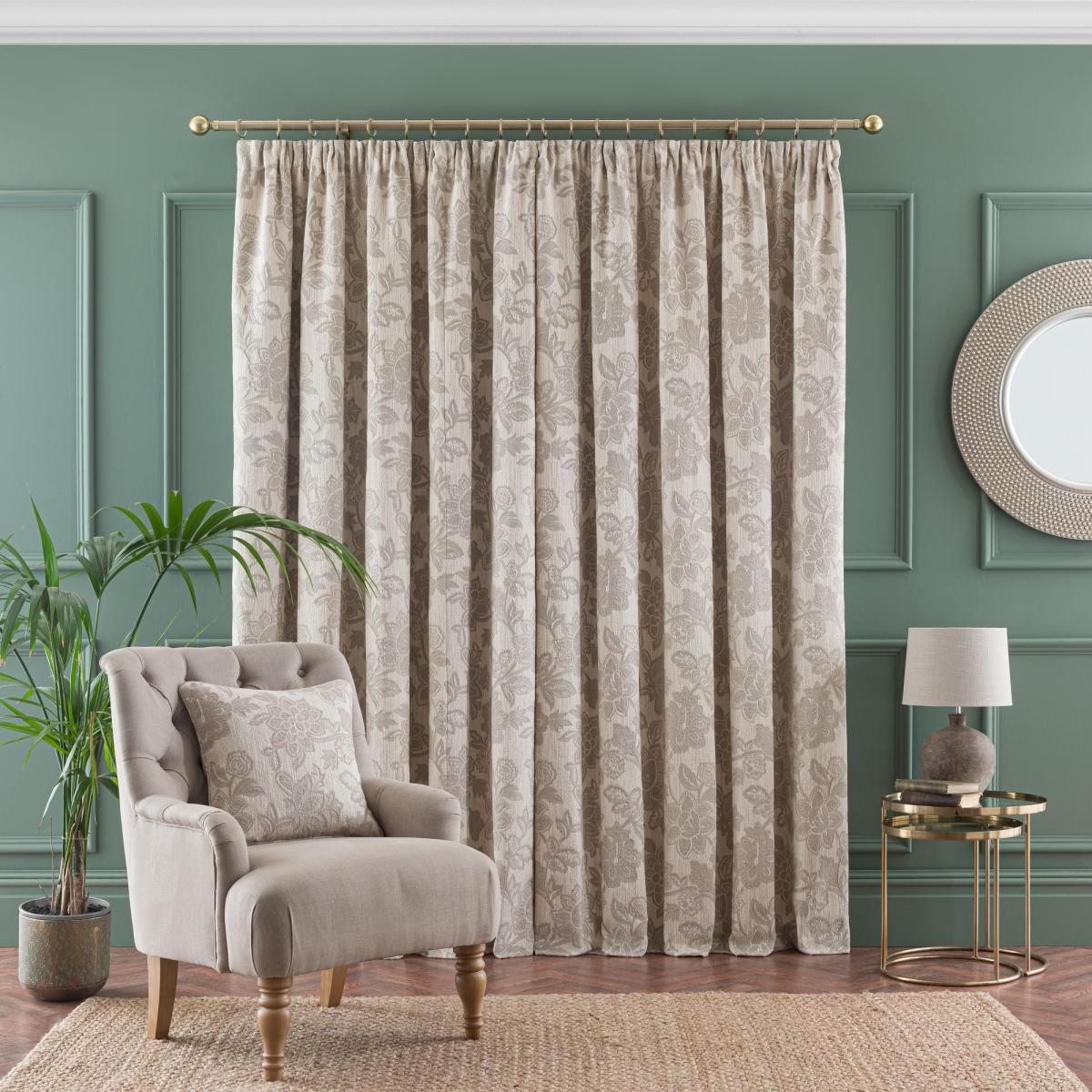 Dorma Samira Natural Pencil Pleat Curtains Natural – image 4