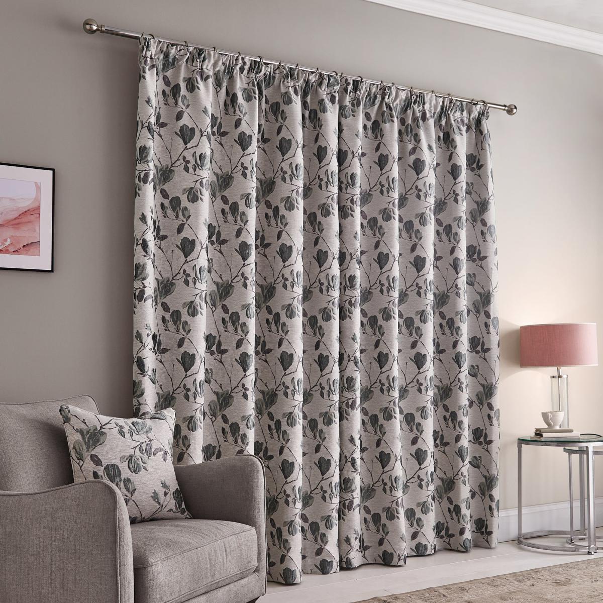 Ellis Duck Egg Pencil Pleat Curtains Grey – image 2