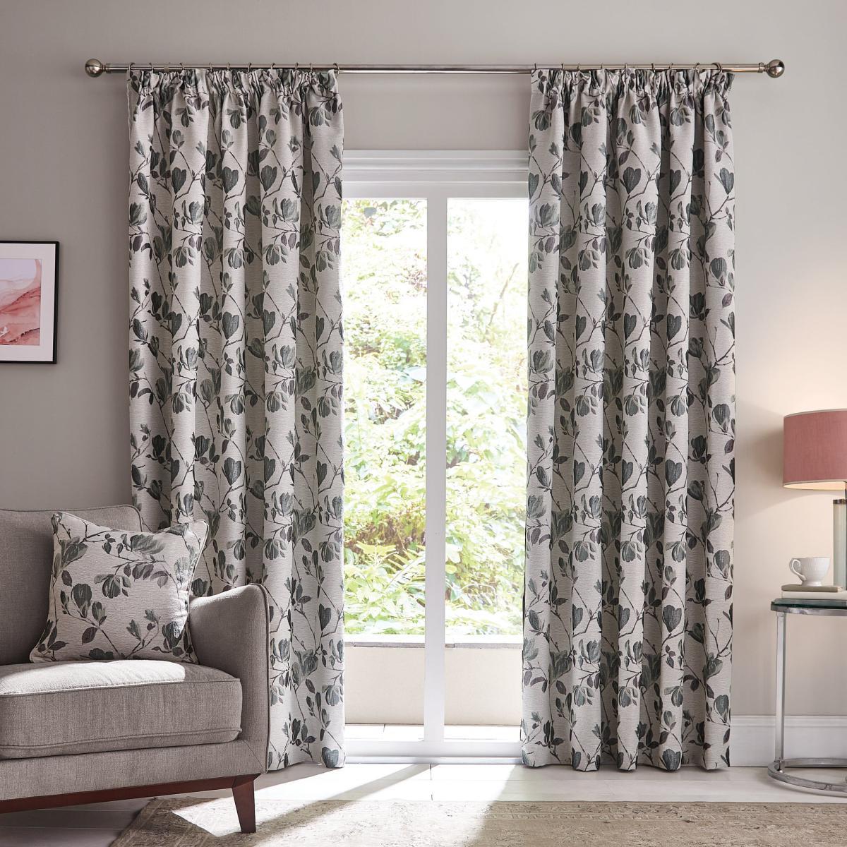 Ellis Duck Egg Pencil Pleat Curtains Grey – image 4