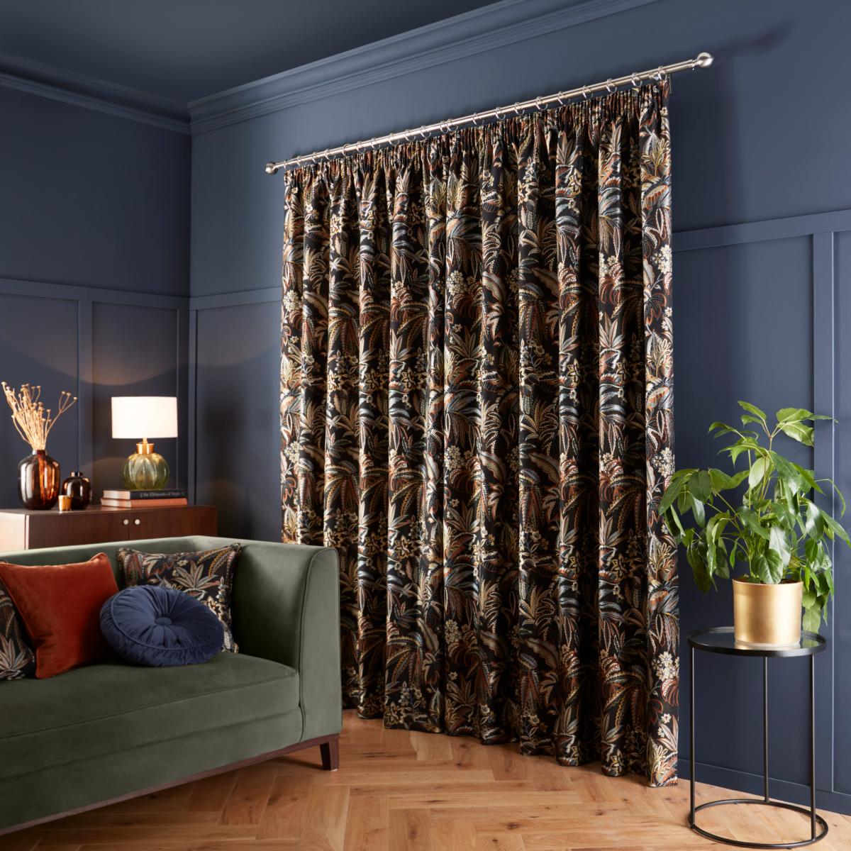 Tahiti Pencil Pleat Curtains Rust Rust – image 4