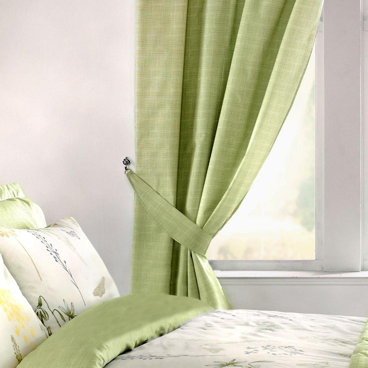 Botanique Green Pencil Pleat Curtain 66cm x 72cm Green – image 2