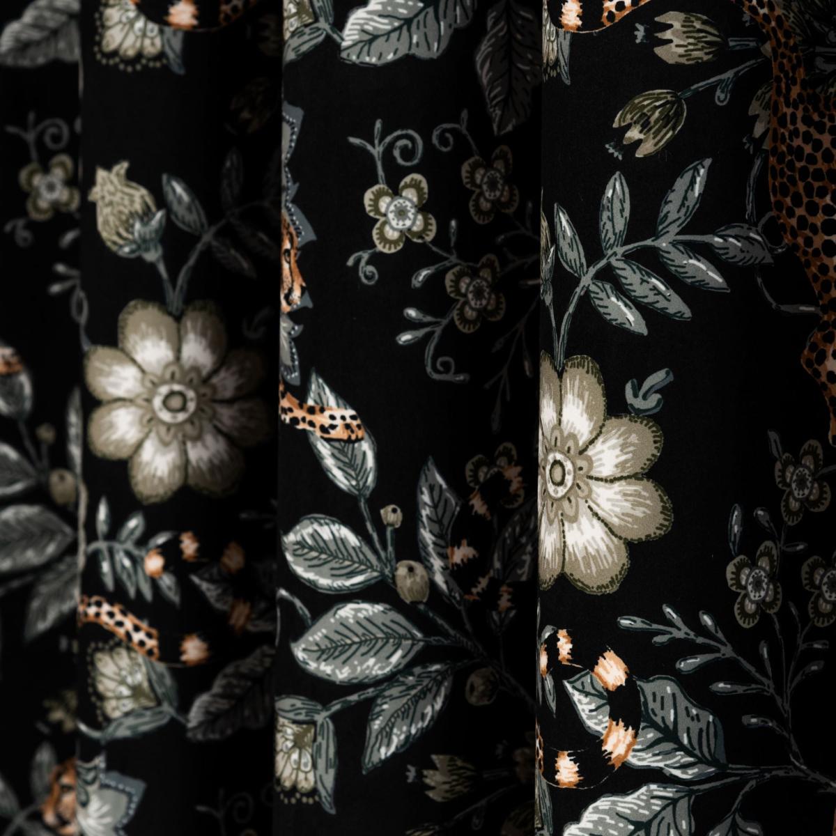 Paradise Cheetah Green Pencil Pleat Curtains Green – image 3