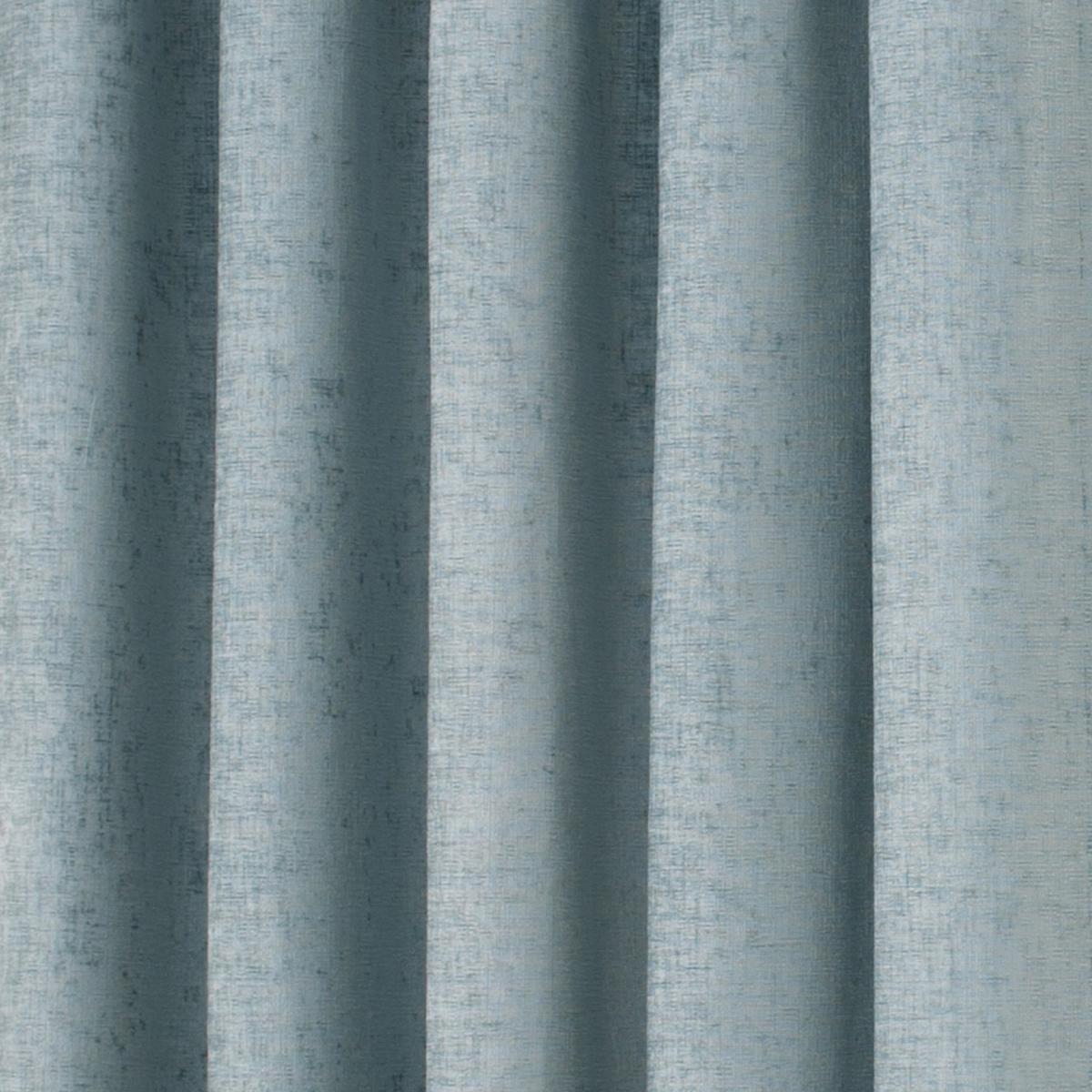 Chenille Duck-Egg Pencil Pleat Curtains Blue – image 3