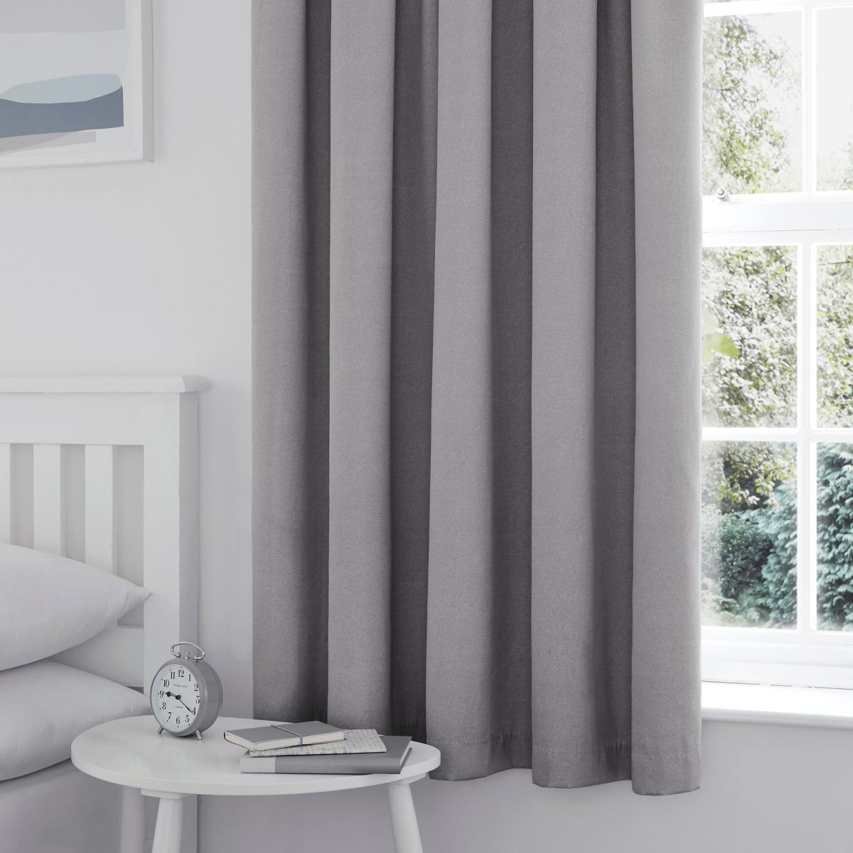 Tyla Silver Blackout Pencil Pleat Curtains Silver – image 3