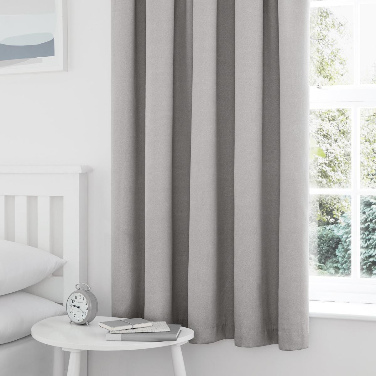 Tyla Silver Blackout Pencil Pleat Curtains Silver – image 4