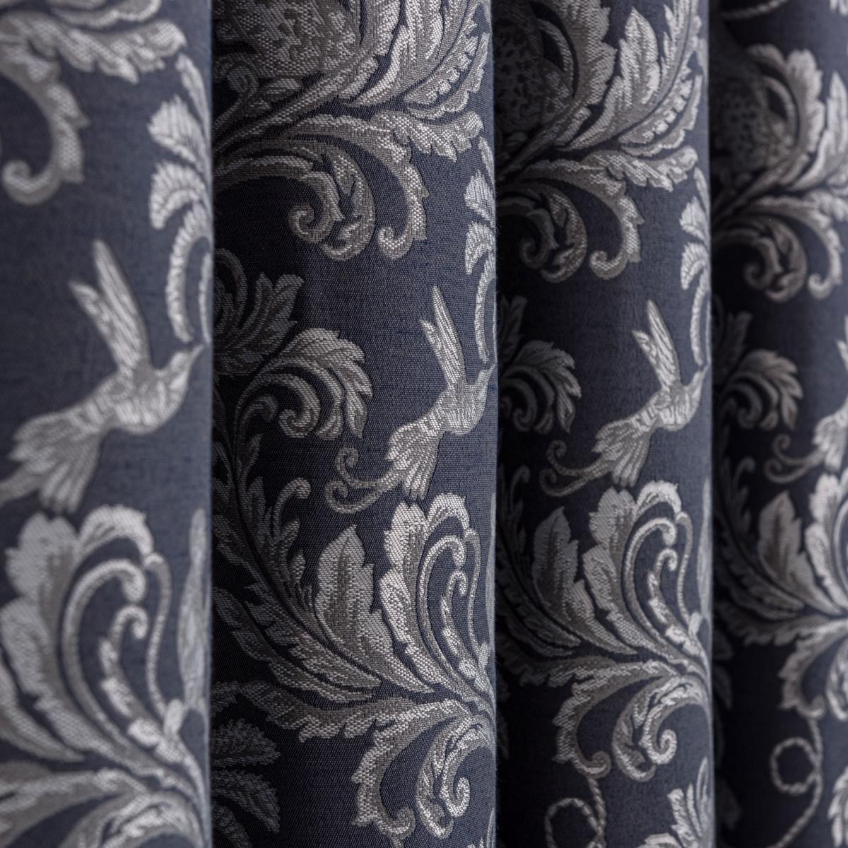 Zanzibar Blue Pencil Pleat Curtains Blue – image 3