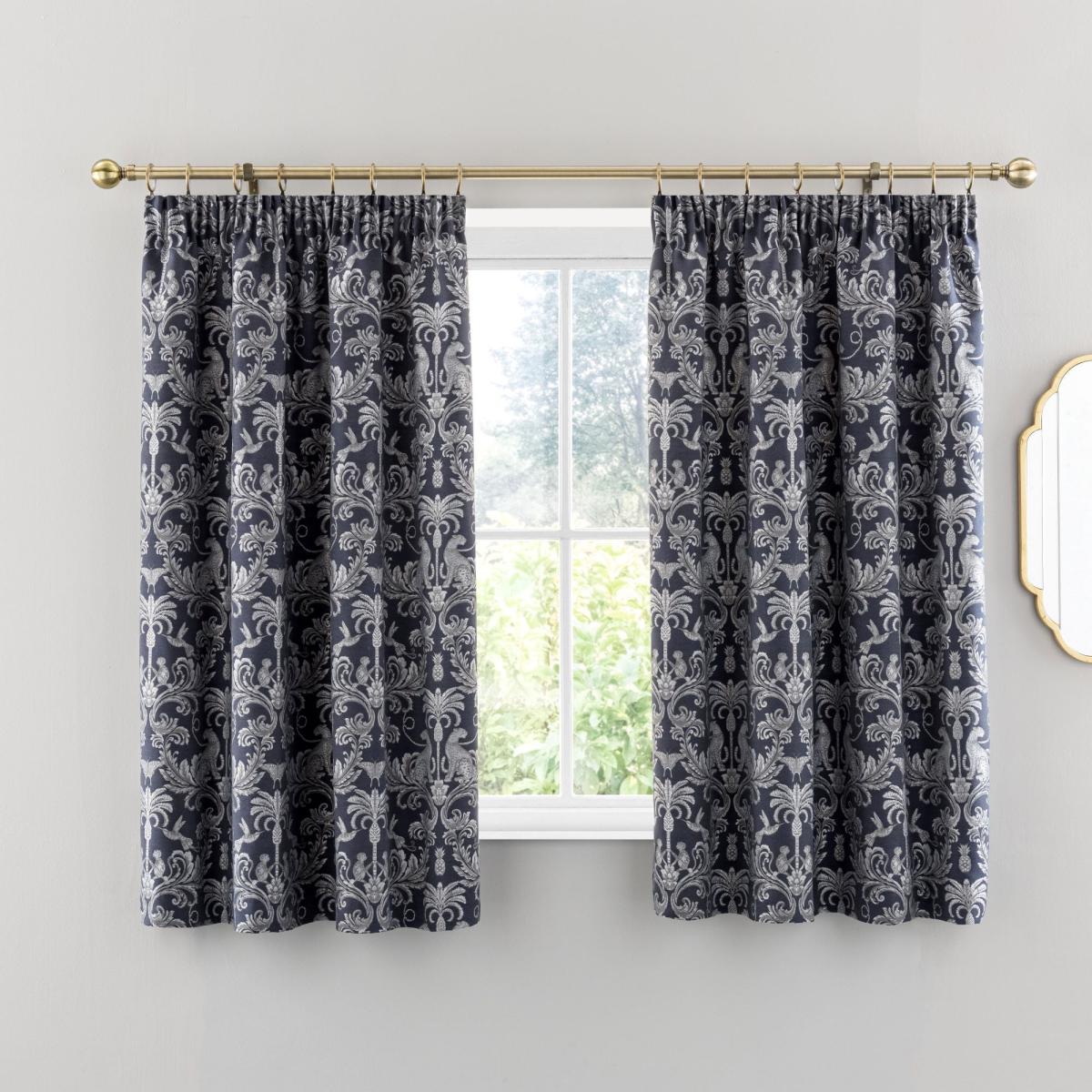 Zanzibar Blue Pencil Pleat Curtains Blue – image 5