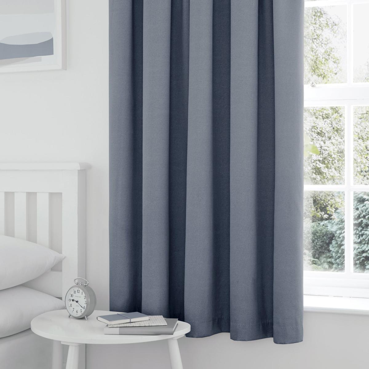 Tyla Denim Blackout Pencil Pleat Curtains Blue – image 3