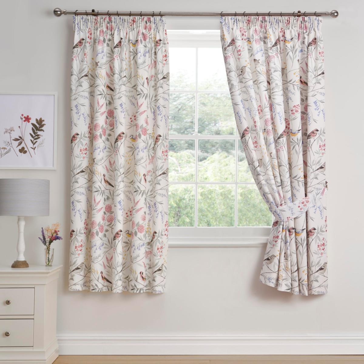 Caraway Pink Pencil Pleat Curtain 66cm x 72cm Pink – image 3