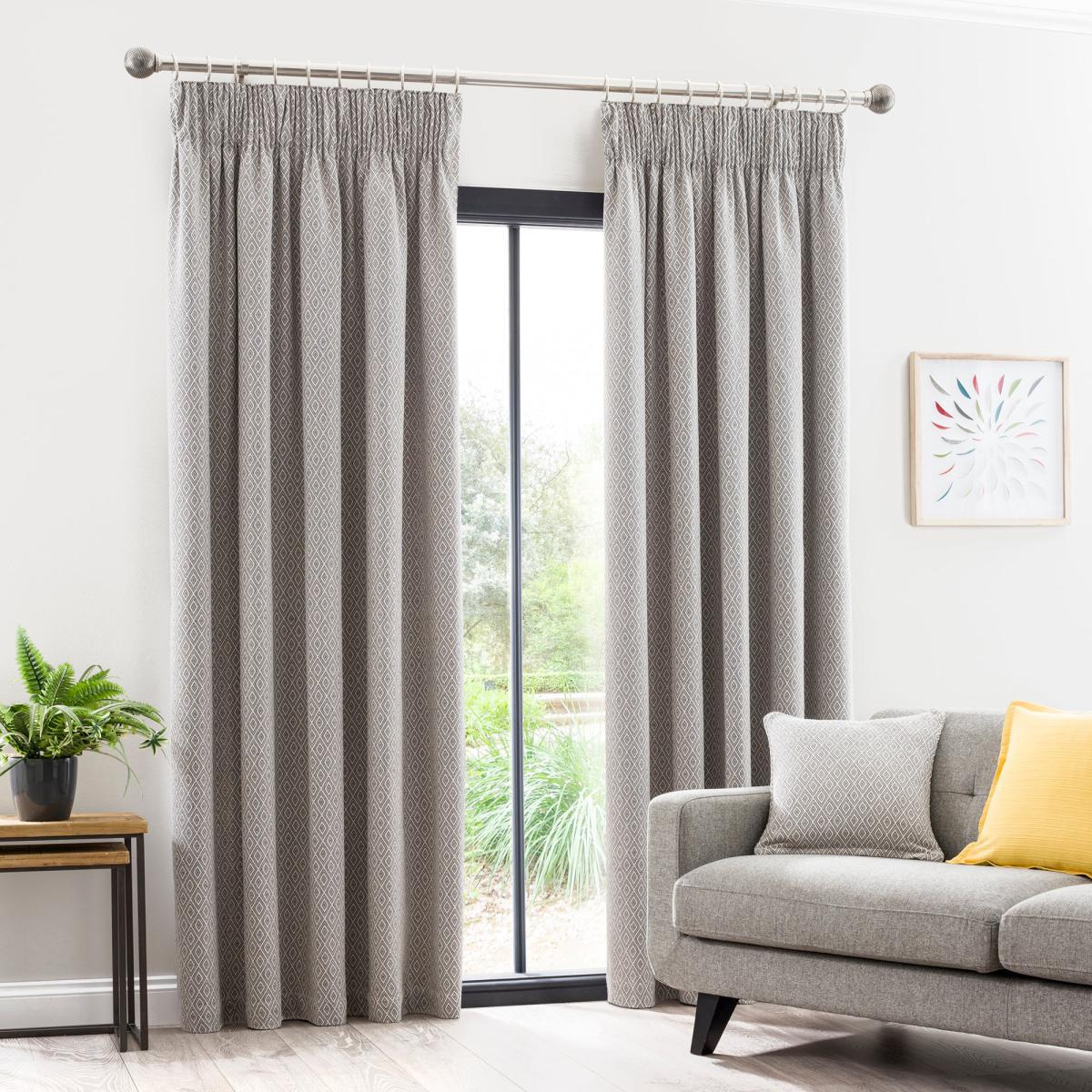 Oslo Grey Pencil Pleat Curtains Grey – image 2