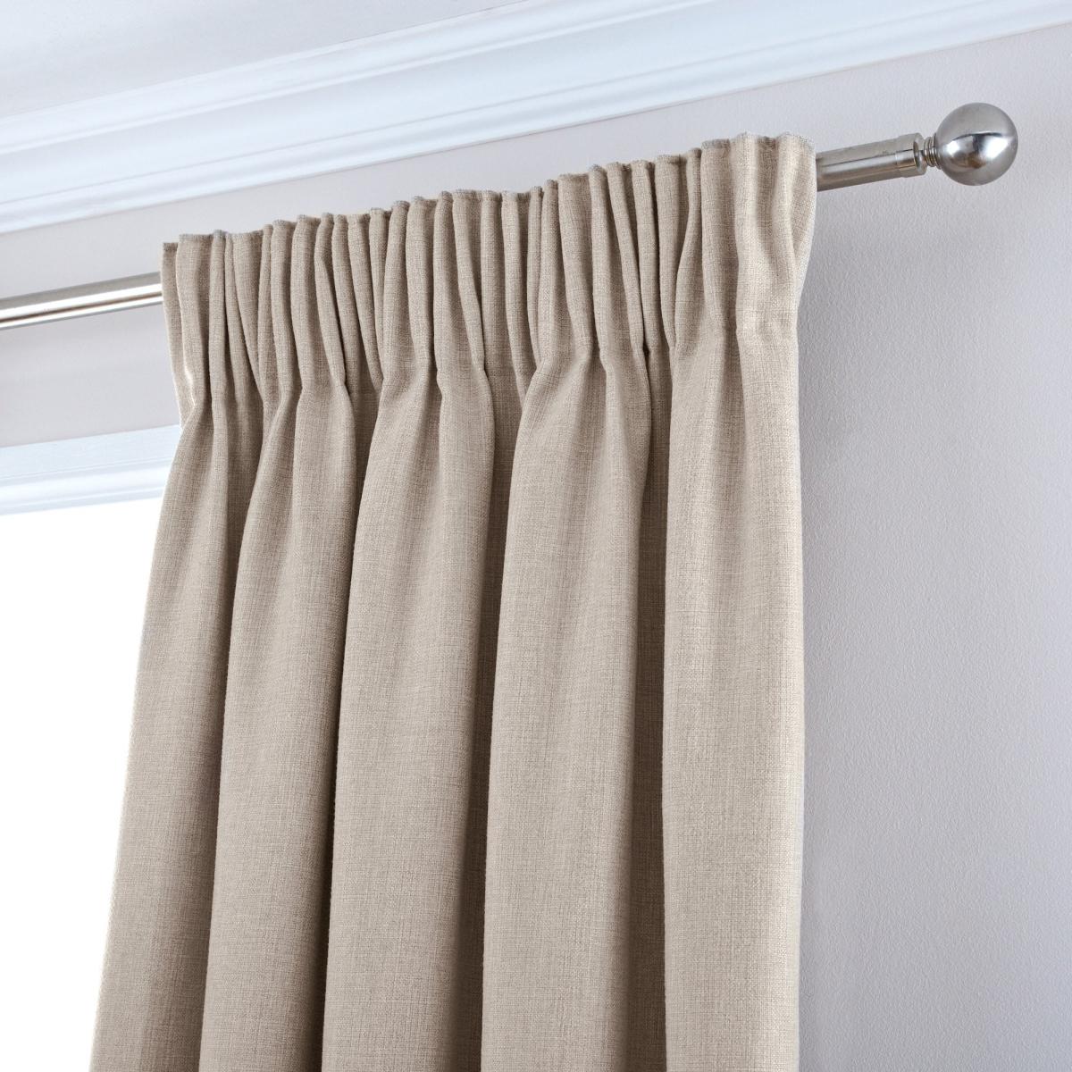 Jennings Natural Thermal Pencil Pleat Curtains Brown – image 5