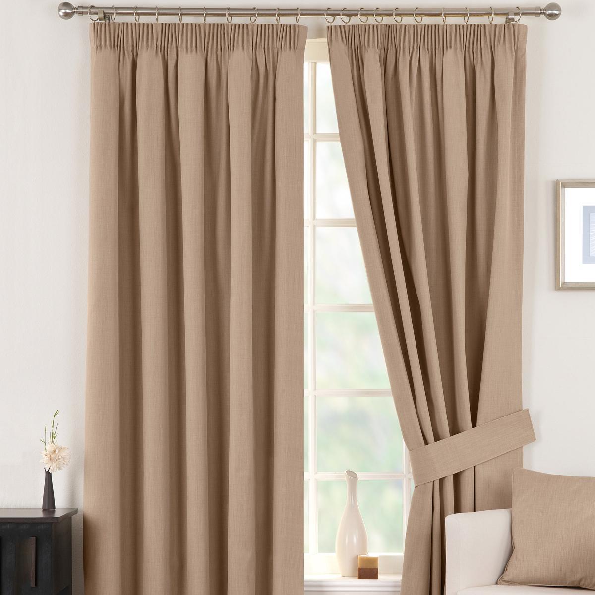 Solar Biscuit Blackout Pencil Pleat Curtains Brown – image 2