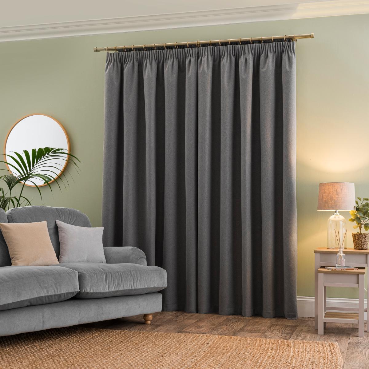 Libra Washable Blackout Pencil Pleat Curtains Dove (Grey) – image 5