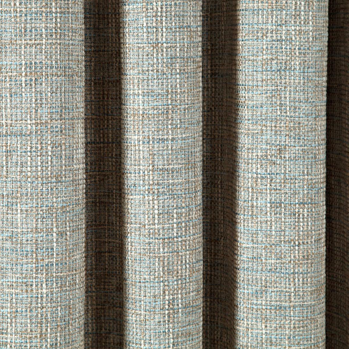 Thornton Blue Pencil Pleat Curtains Brown and Blue – image 3