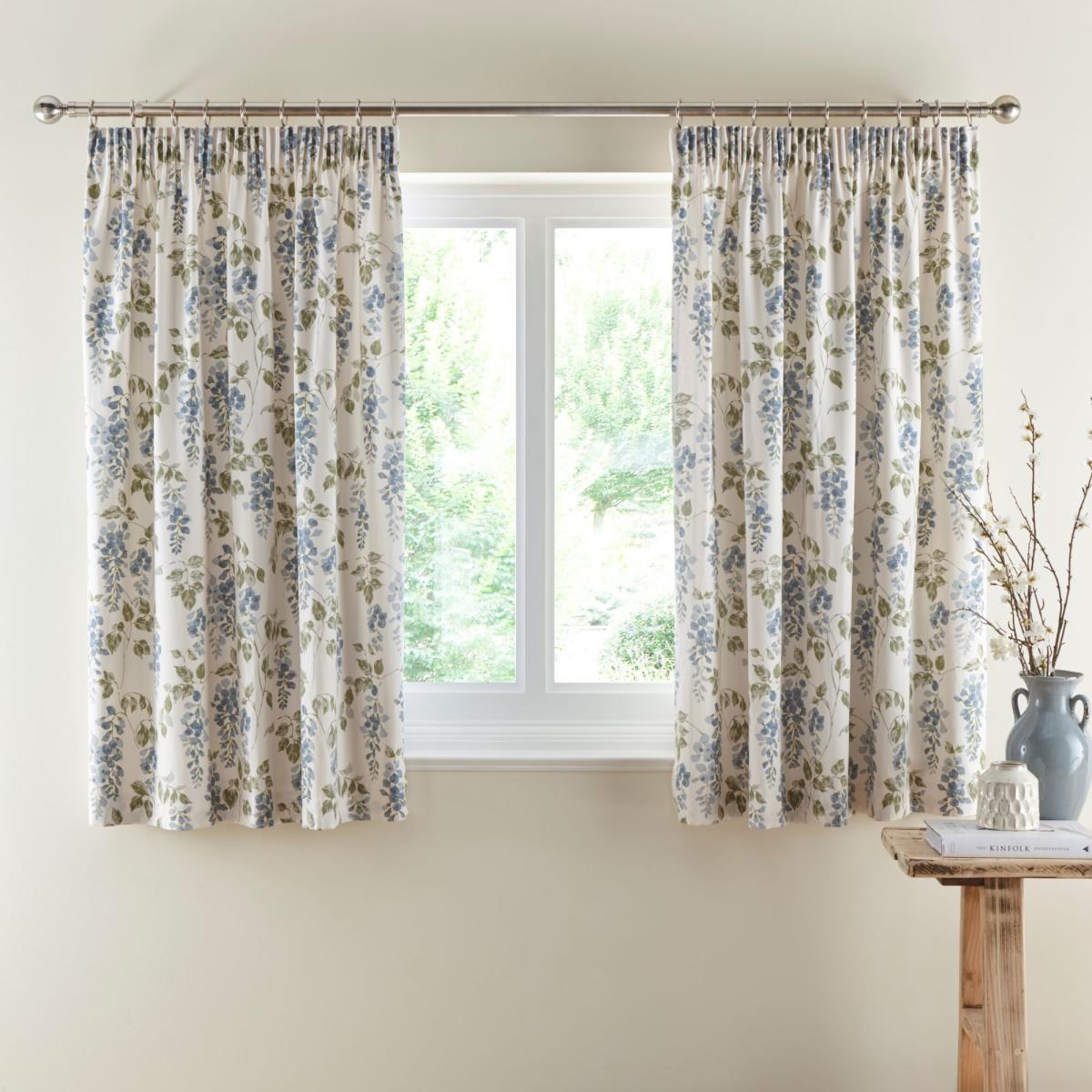 Wisteria Ashley Blue Pencil Pleat Curtains Ashley Blue – image 4