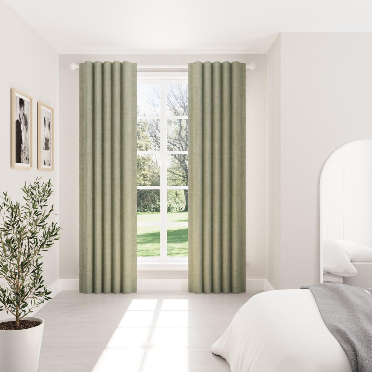 Mason Tab Top Pencil Pleat Sage Curtains Sage – image 2
