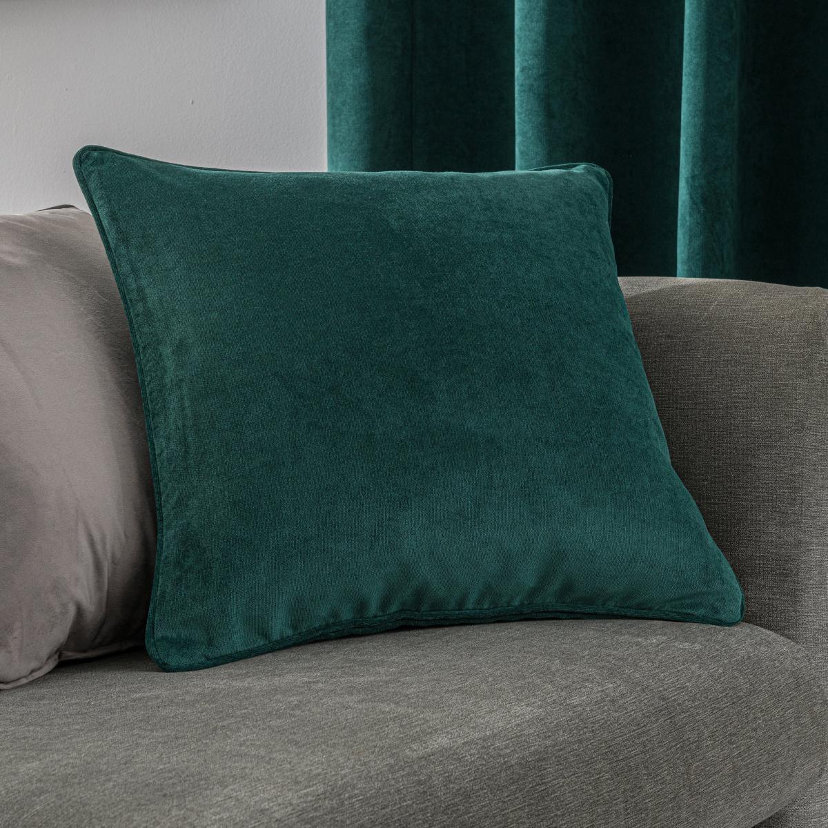 Margot Jade Matt Velour Pencil Pleat Curtains Grey and Silver – image 6