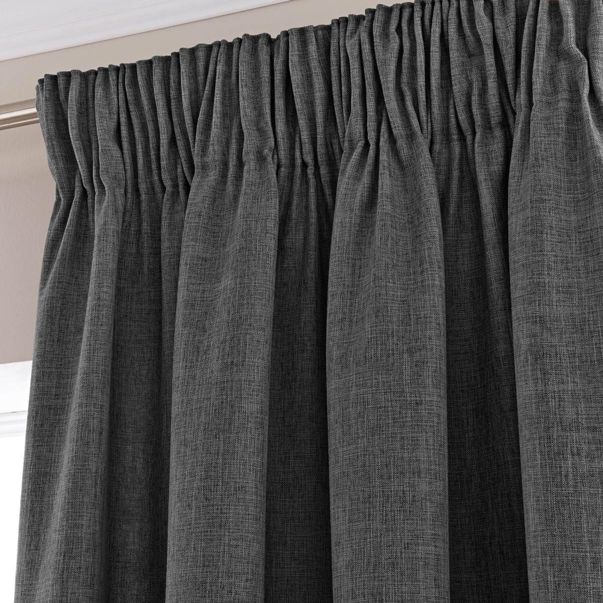 Vermont Charcoal Pencil Pleat Curtains Charcoal – image 4