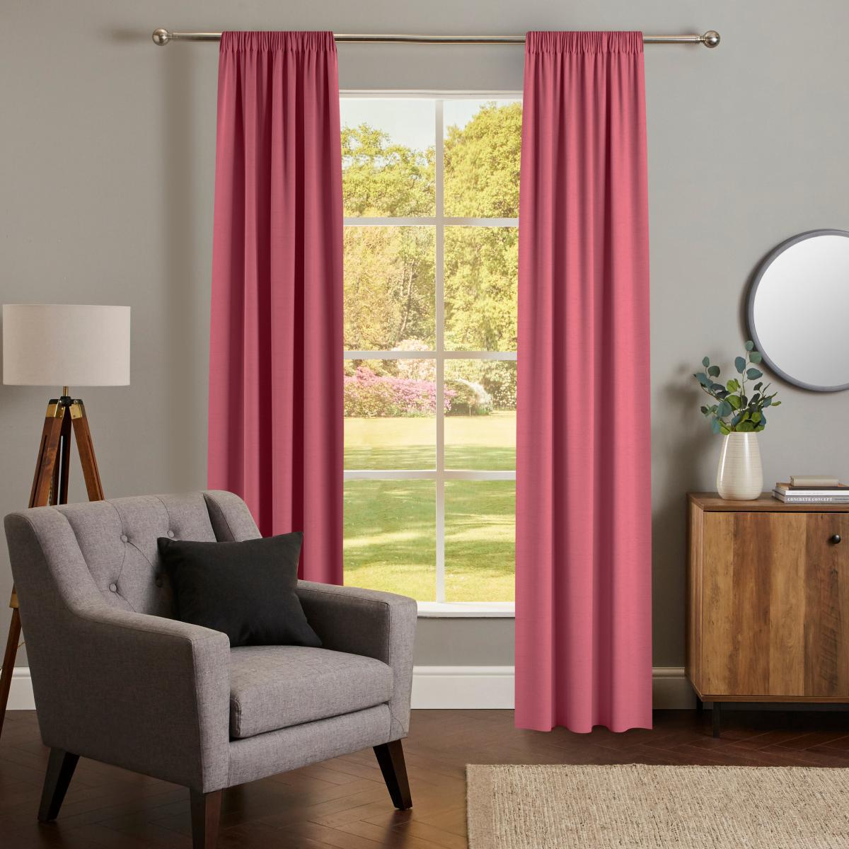 Nova Fuchsia Blackout Pencil Pleat Curtains Pink – image 2