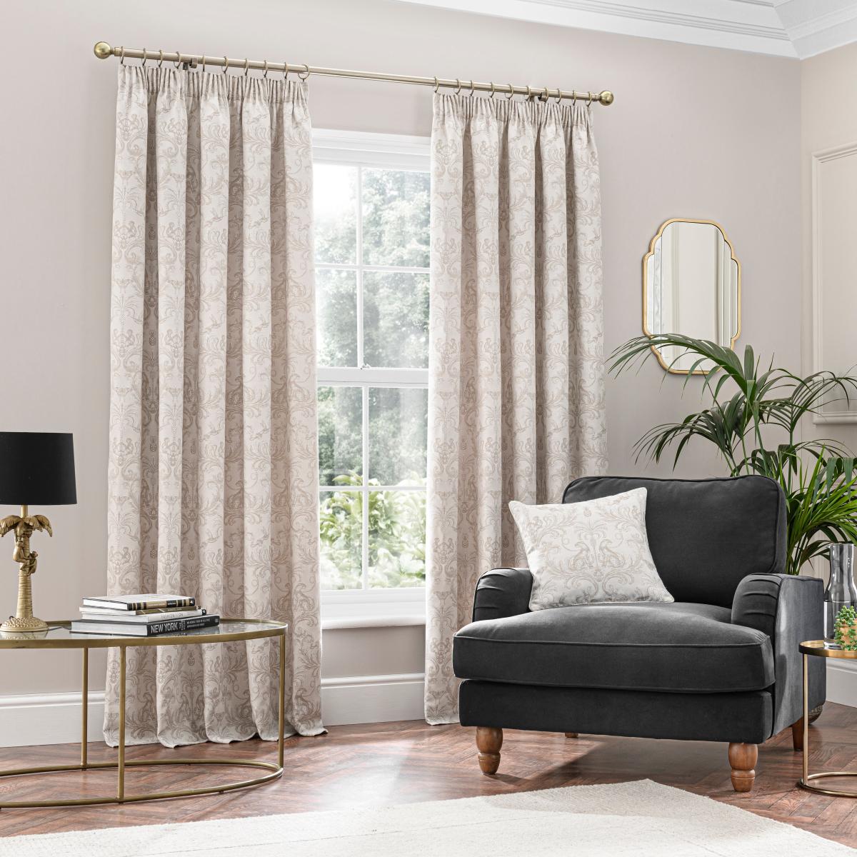 Zanzibar Pencil Pleat Curtains Natural Natural – image 2