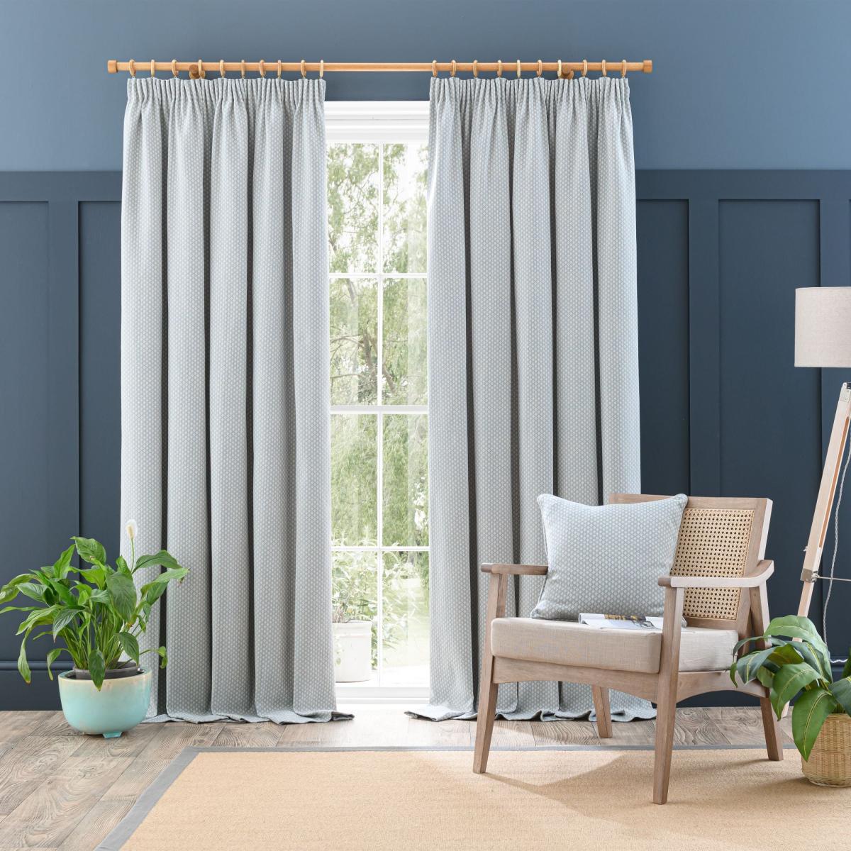 Churchgate Eton Blue Pencil Pleat Curtains Blue – image 2