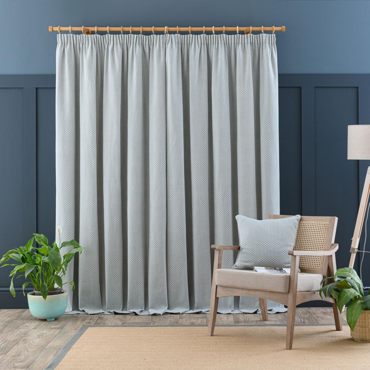 Churchgate Eton Blue Pencil Pleat Curtains Blue – image 4