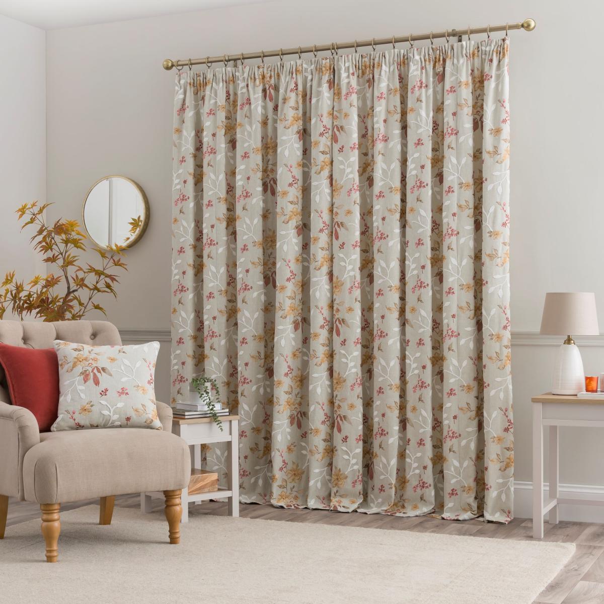 Jasmine Natural Pencil Pleat Curtains Natural – image 4