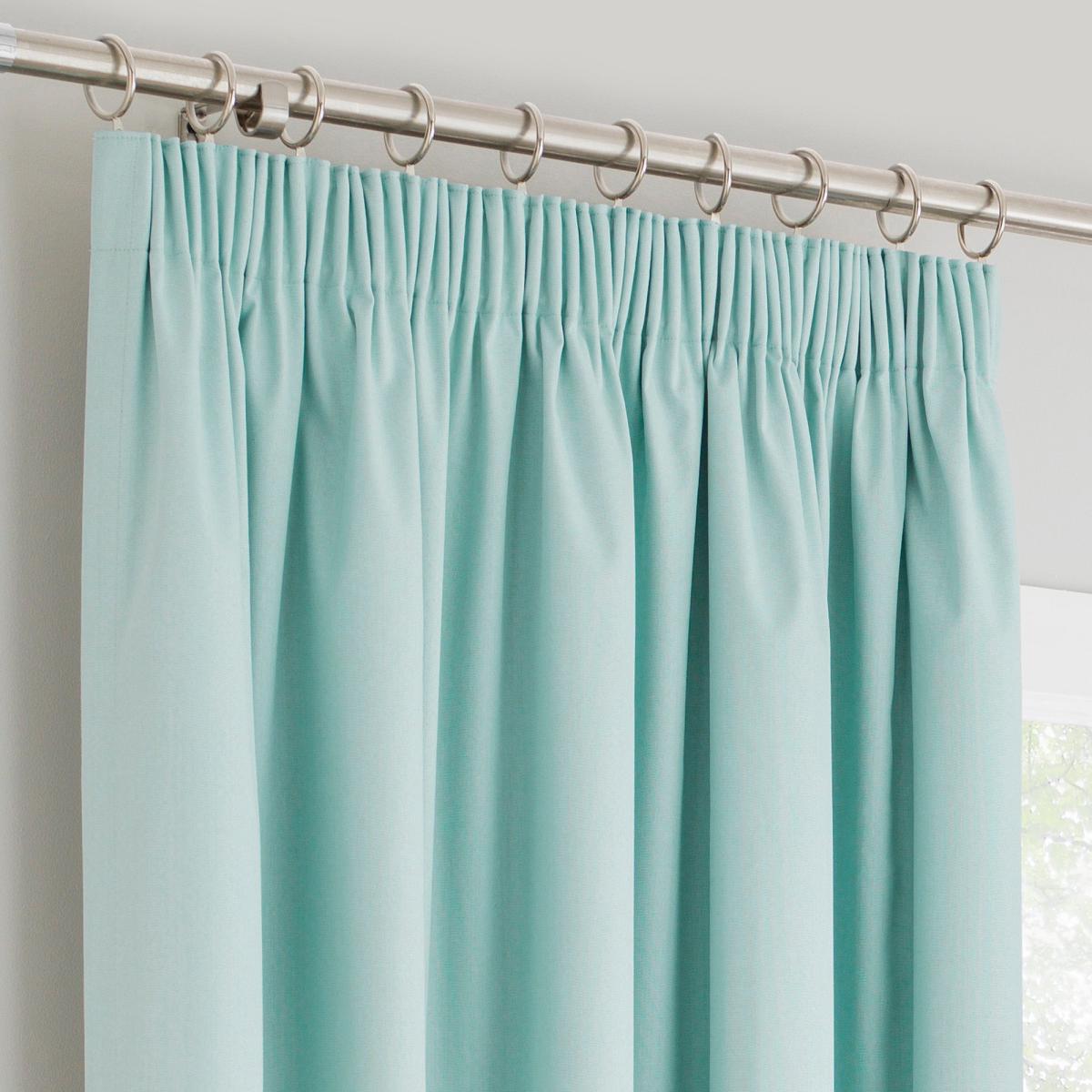 Solar Mint Blackout Pencil Pleat Curtains Blue – image 4